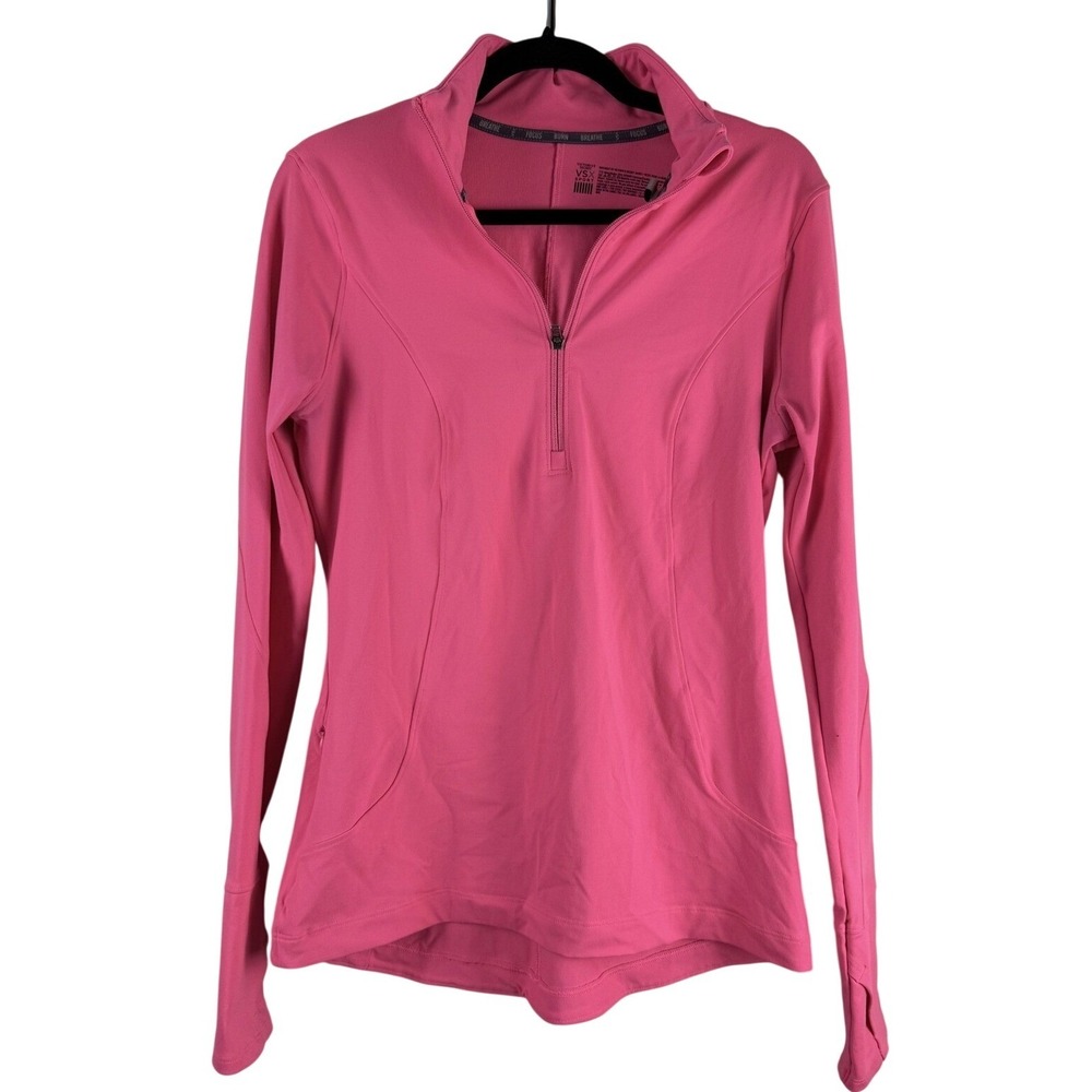 Victorias Secret VSX Knockout Pink Quarter Zip Pullover Jacket‎ Sporty Y2K Med